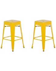 Set of 2 Bar Stools CABRILLO Metal Yellow_701261