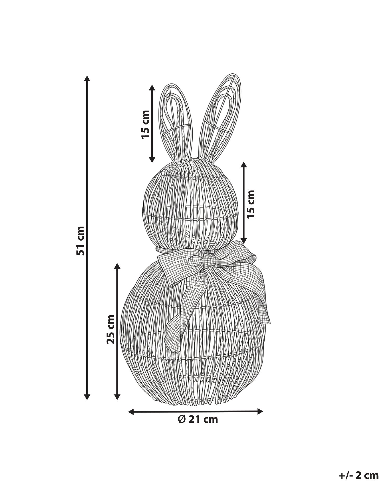 LED Decoration Rabbit NAUVO PE Rattan Brown_1182554