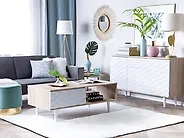 Coffee Table SWANSEA with Storage Light Brown_1182767
