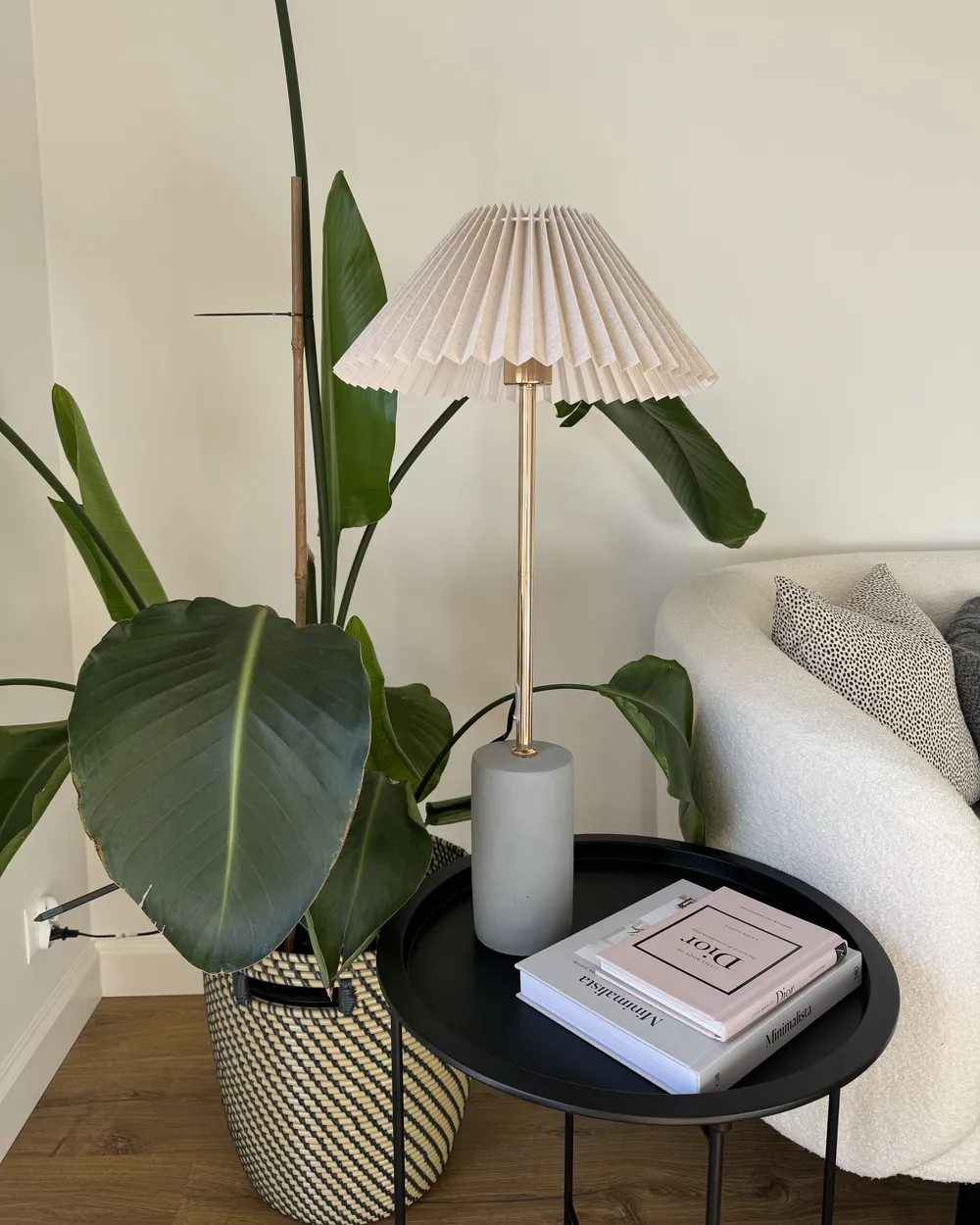 Table Lamp BALUARTE Faux Linen Beige_951678