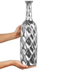 Dekorationsvas BASSANIA 45 cm Stengods Silver_868906