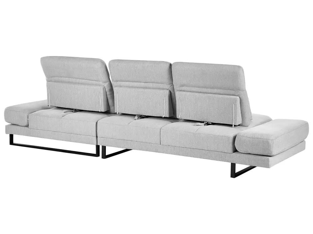 Corner Sofa 4 Seater IKAST Fabric Light Grey Left Hand_959802