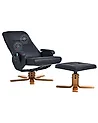 Massage Chair RELAXPRO with Footstool Faux Leather Black