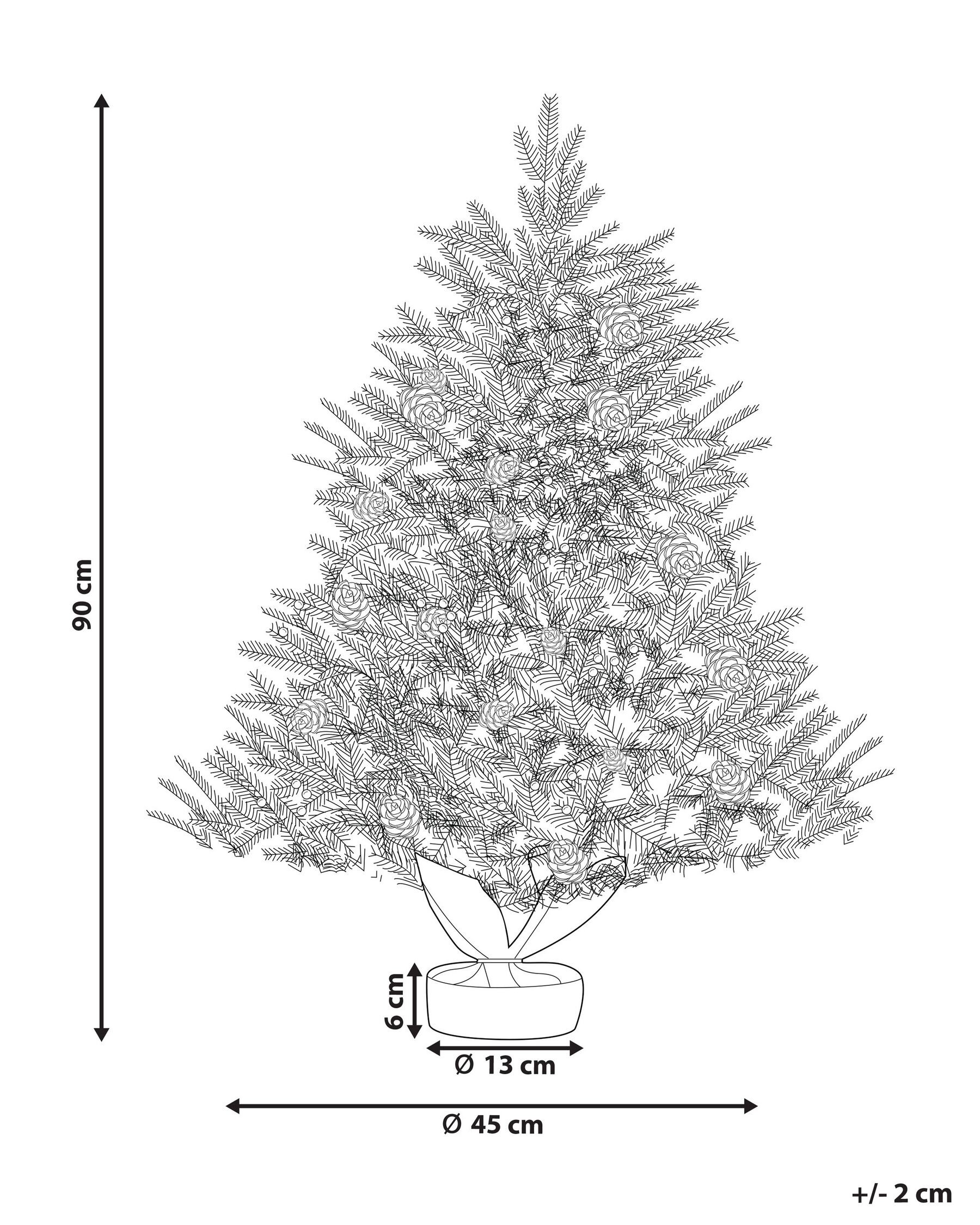 Joulukuusi luminen LED-valo MALIGNE 90 cm Valkoinen_832053
