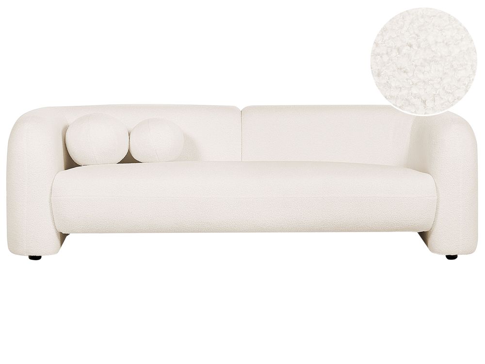 Sofa 3 Seater LEIREN Boucle White