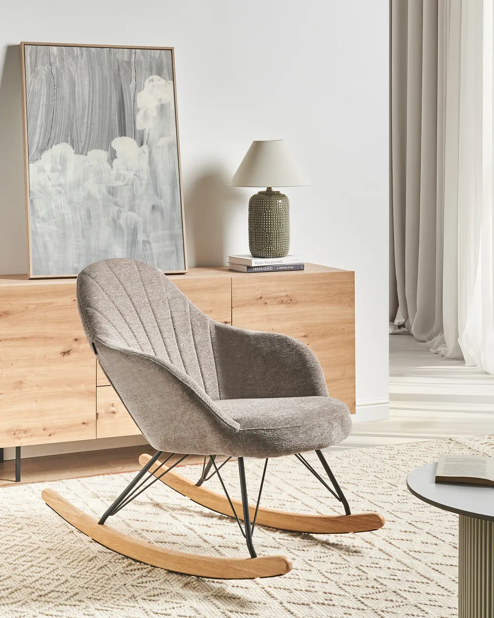 Rocking Chair SKALE Fabric Taupe