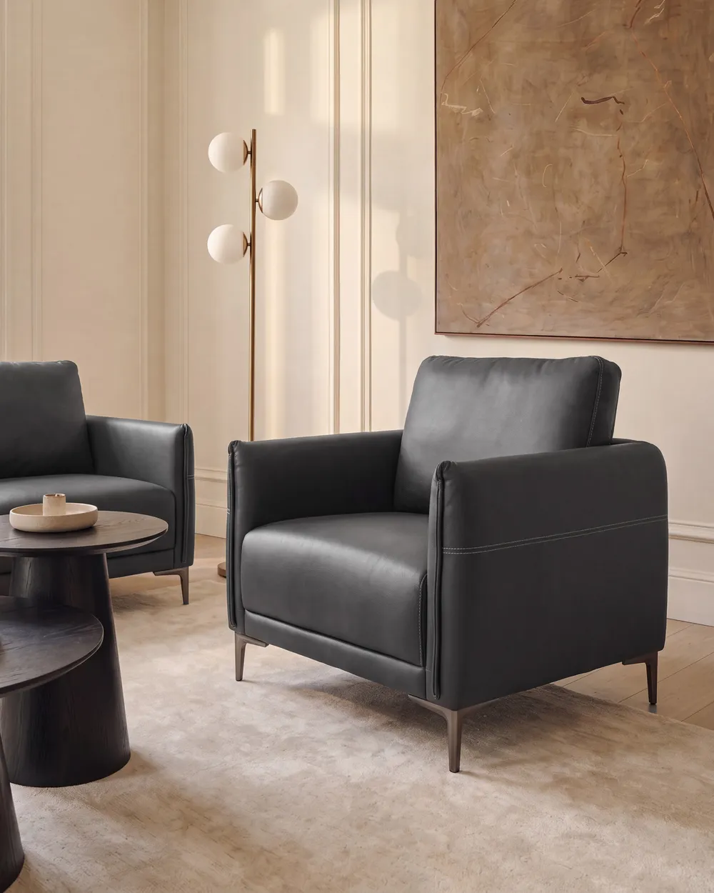 Armchair CILENS Fabric Black