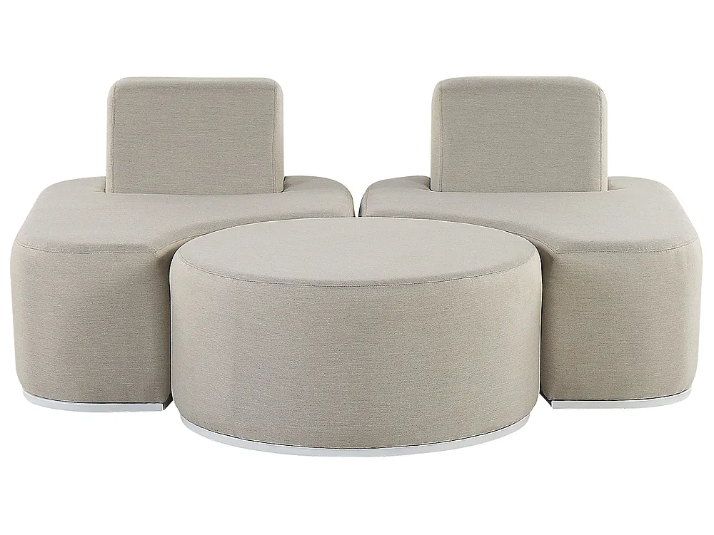 Garden Lounge Set with Table 2 Seater FABRO Modular Light Grey