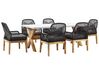 Garden Dining Set 6 Seater OLBIA with Cushions Black