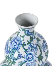 Flower Vase MOSTOLES 45 cm Porcelain White/ Blue_1052860