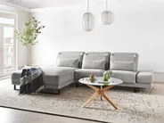 Corner Sofa 4 Seater IKAST Fabric Light Grey Right Hand_960048