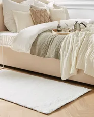 Shaggy Rug DEMRE White 80 x 150 cm_683458