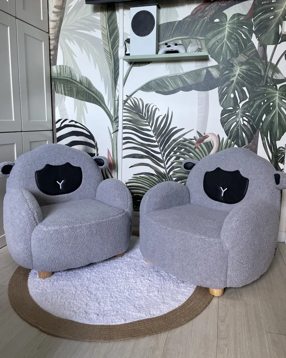 Barnfåtölj Får ULA Bouclé Grå_1035929