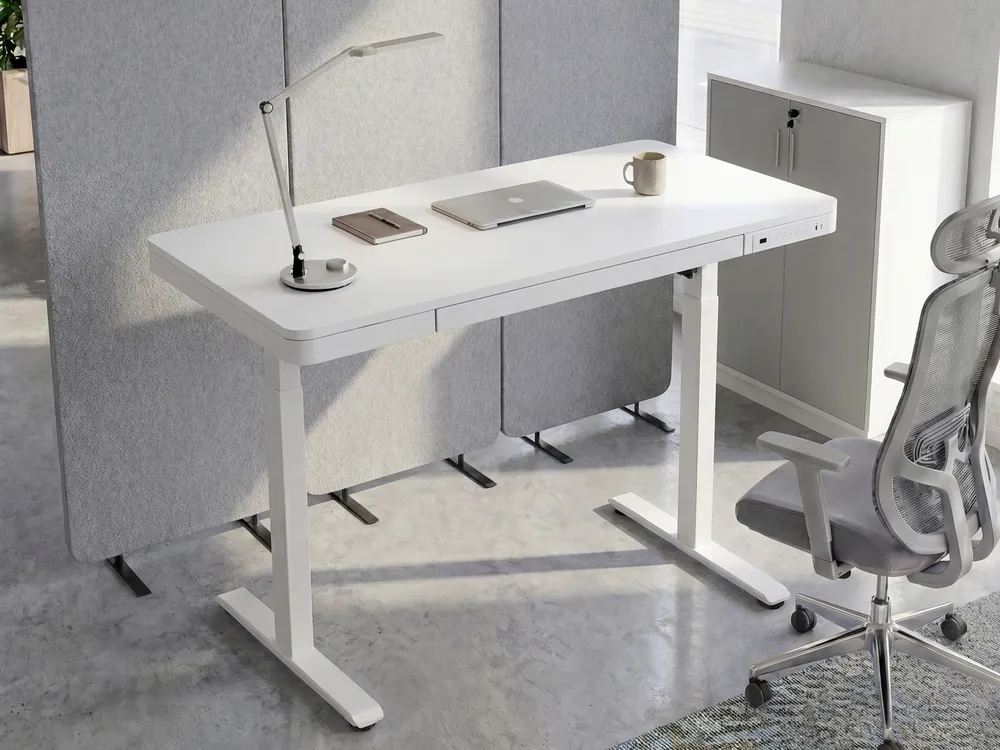 Electric Adjustable Standing Desk PENLY 120 cm 60 cm with USB Port White