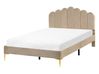 Bed Velvet SAUVIAN 120 x 200 cm (EU Small Double) Taupe