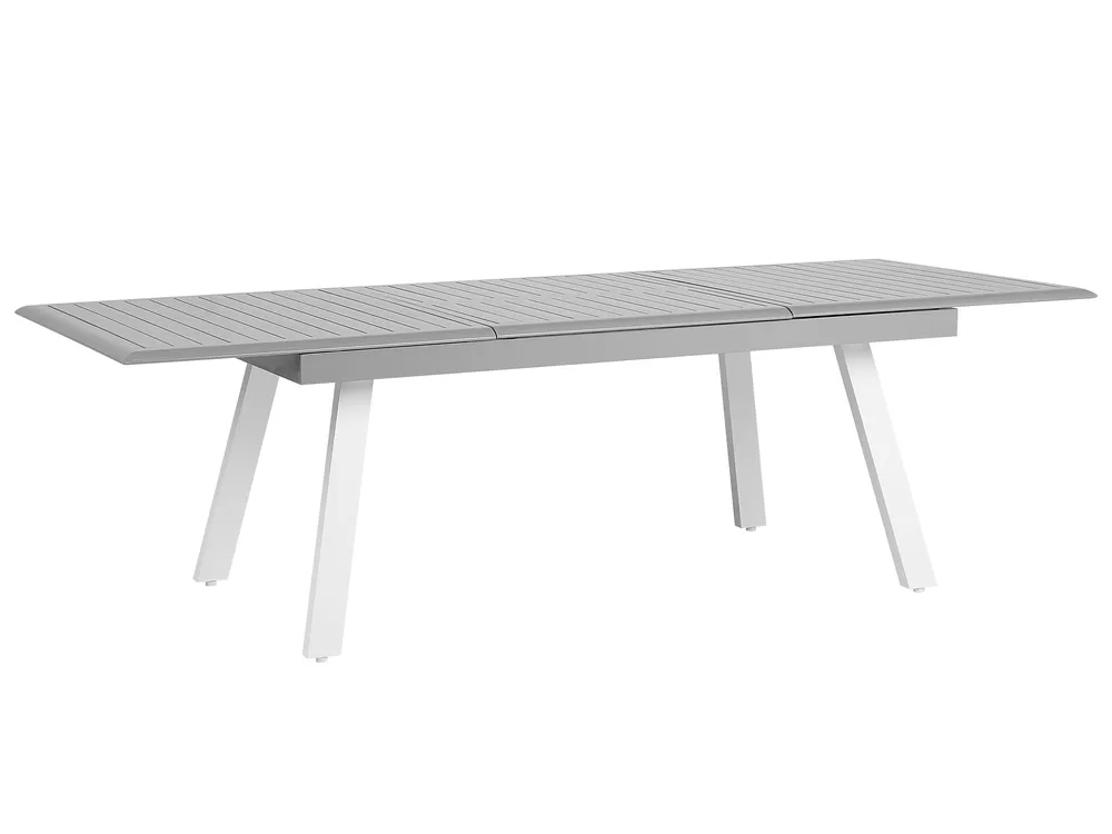 Extending Garden Dining Table PERETA 175/255 cm 100 cm Metal Light Grey