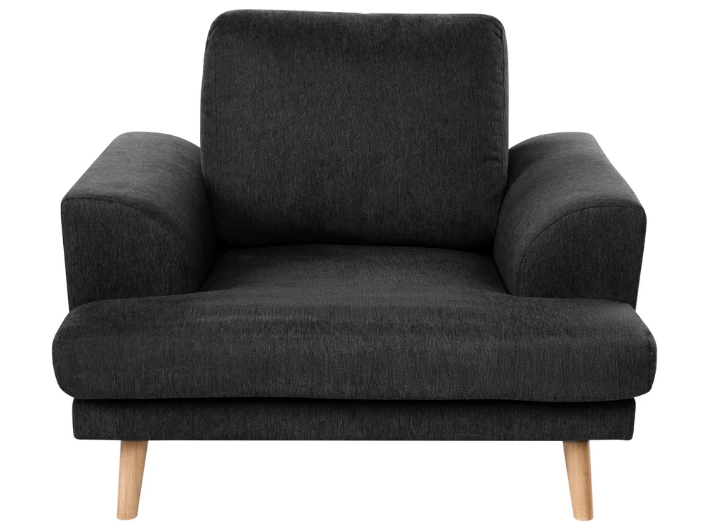 Living Room Set 4 Seater KILDAL Fabric Black_1058733