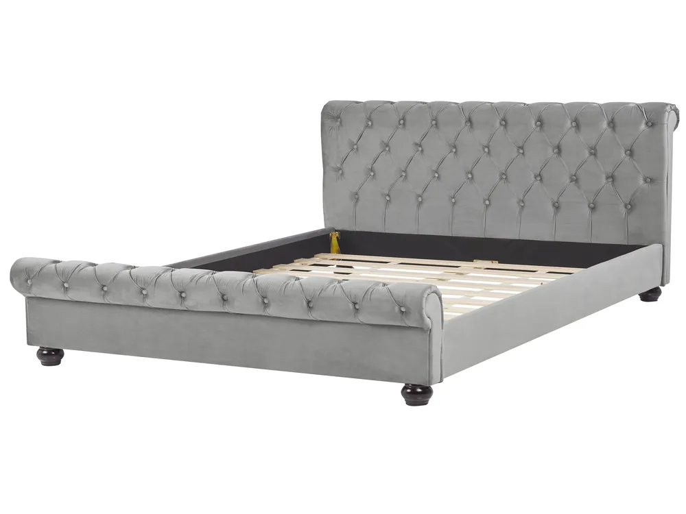 Bed Velvet AVALLON 180 x 200 cm (EU Super King) Grey_694695