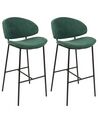 Set of 2 Bar Chairs KIANA Dark Green