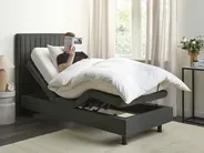 Adjustable Bed Fabric CASTELLAN 90 x 200 cm (EU Single) Dark Grey_987342