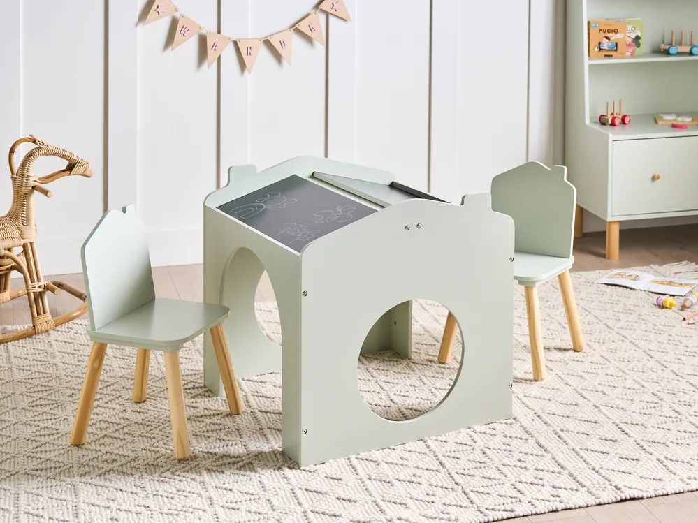 Kids Table with Chairs QUILPIE Light Green