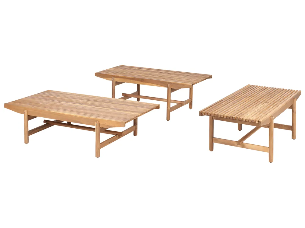 Garden Lounge Set with Table 2 Seater GIAVENO Acacia Wood Off-White_989239