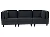 Modular Sofa 3 Seater UNSTAD Fabric Black