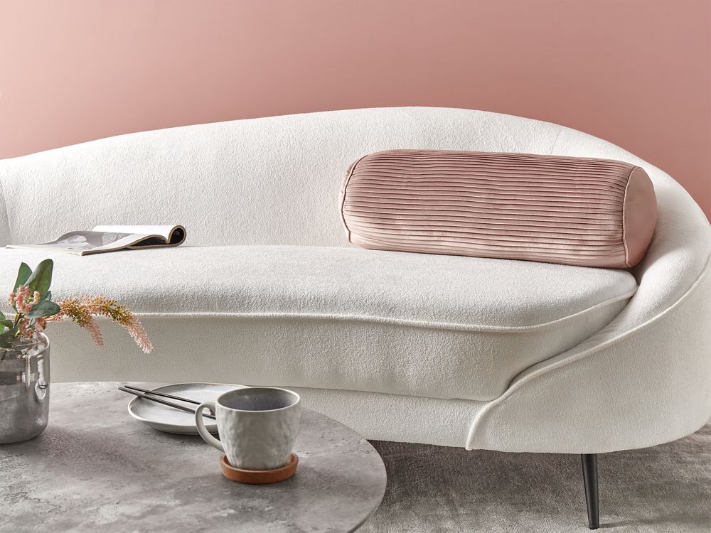 Throw Cushion JONQUIL 22 x 60 cm Velvet Pink Solid