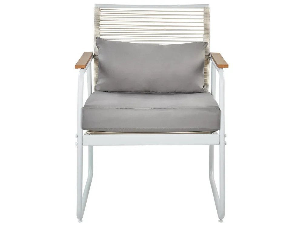 Garden Lounge Set with Table 4 Seater POMONTE Metal White_919645