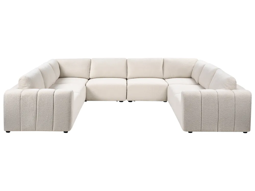 Modulär U-formad soffa 8-sits KIVVIK Bouclé Off-White_1045864