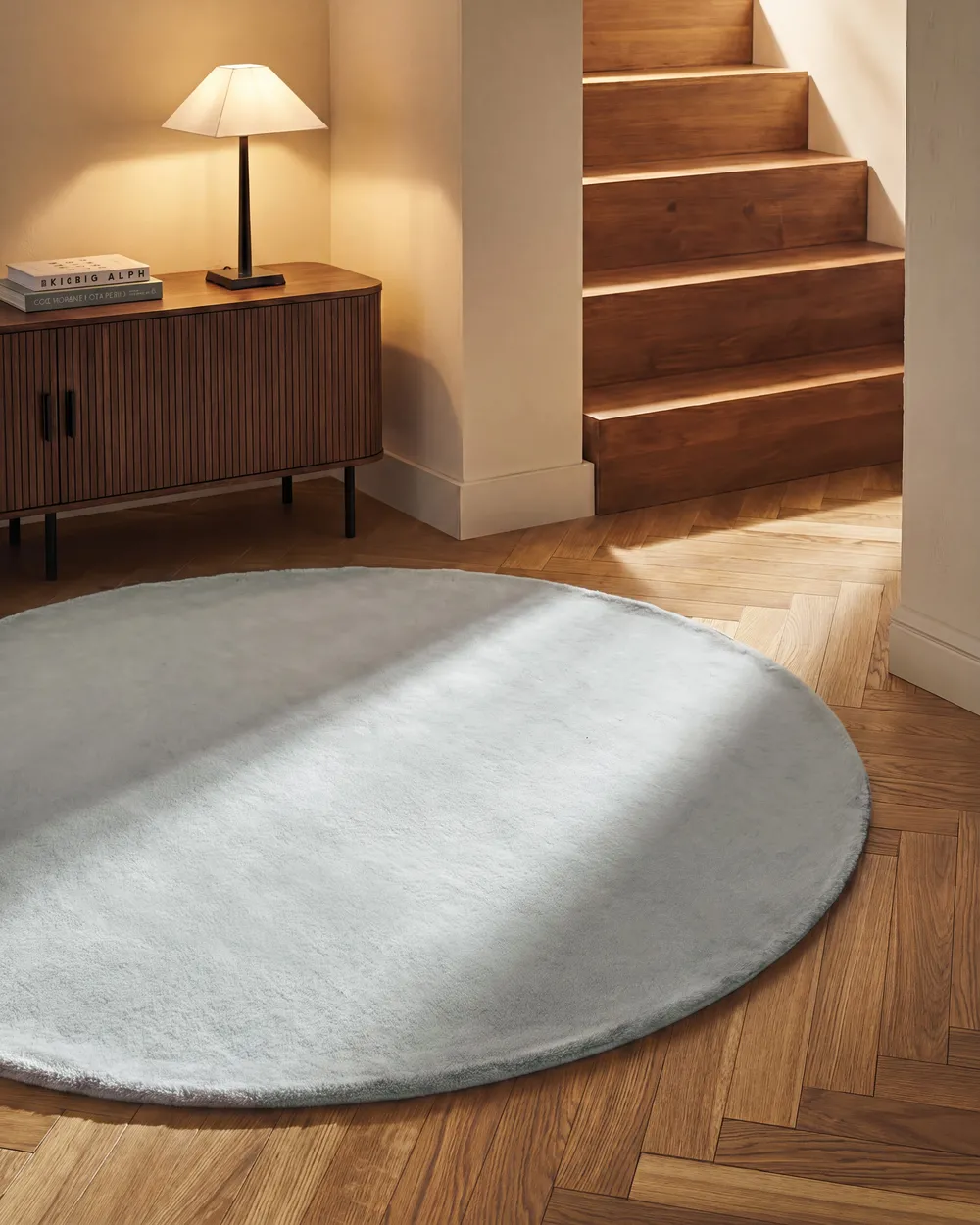 Rug VANTIRA Light Grey ø 160 cm_1101226