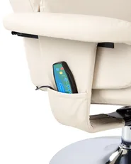 Massage Chair LEGEND with Footstool Faux Leather Light Beige_1013986
