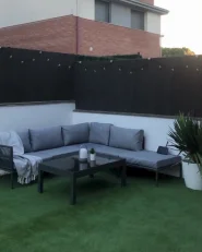 Garden Corner Sofa with Table 6 Seater FORANO Metal Grey_951393