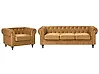 Sohvaryhmä 4-istuttava CHESTERFIELD Sametti Kulta
