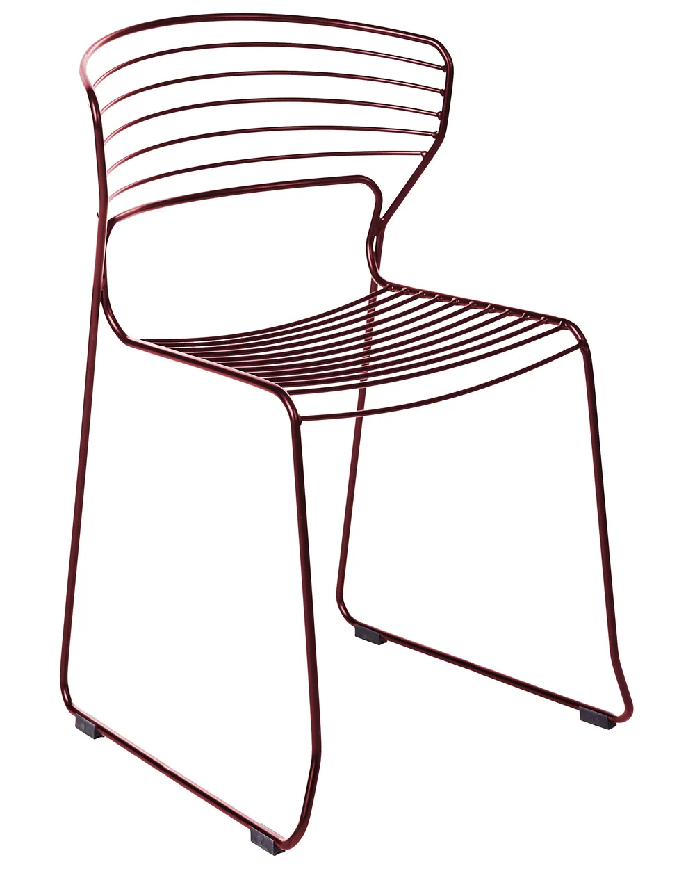 Set of 2 Garden Chairs PISTOIA Metal Red_1049384