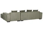 Corner Sofa 4 Seater LUNGO Corduroy Green Left Hand_962282