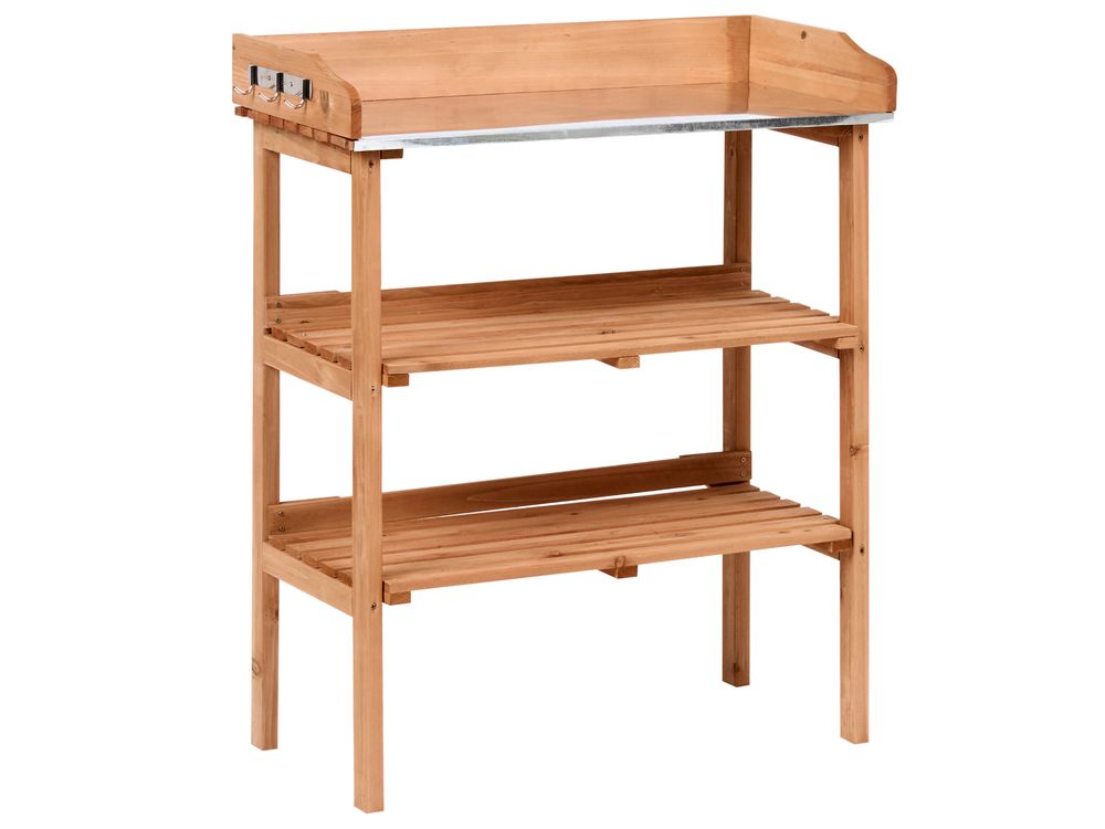 Potting Bench ROSAZZA 76 cm 92 cm Fir Wood Light Brown