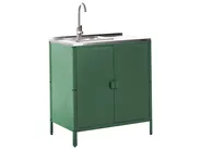 3 Piece Outdoor Kitchen Set with Sink VILAMA Green Metal_974335