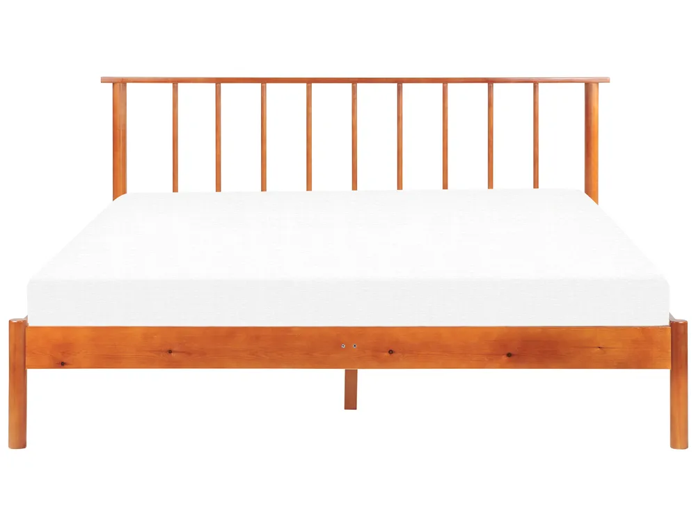 Säng med lamellram Furu BARRET 160 x 200 cm Brun_875150