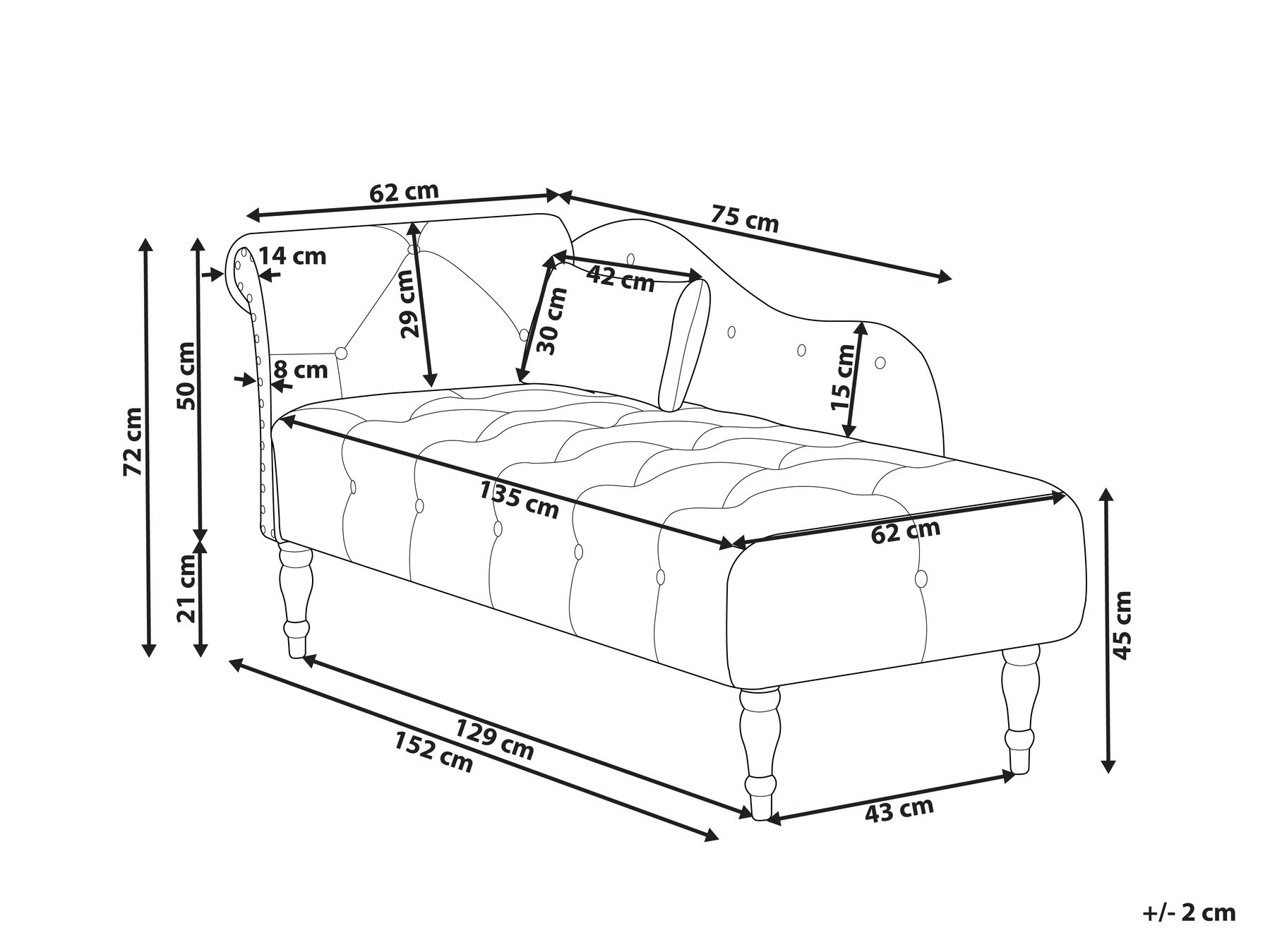 Left-Hand Chaise Longue IVRY Velvet Grey_929070
