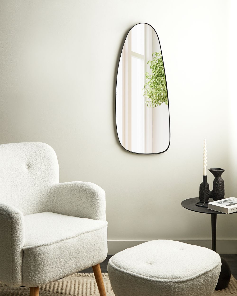 Wall Mirror CERGY 39 cm 95 cm Metal Black