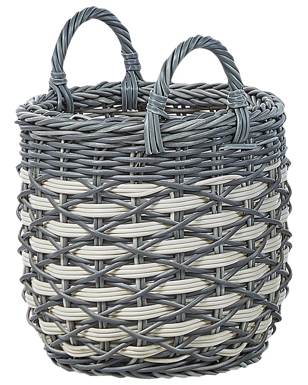 Set of 3 Wicker Planters GEFIRA 31/39/49 cm PE Rattan Grey_826524