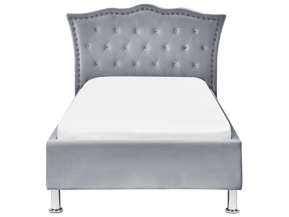 Bed Velvet METZ 90 x 200 cm (EU Single) Grey_861362