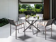 Garden Dining Set 4 Seater MALETTO/GROSSETO Stainless Steel Silver_962358