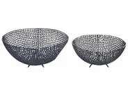 Set med 2 dekorativa skålar KRUKUT Metall Svart_849317