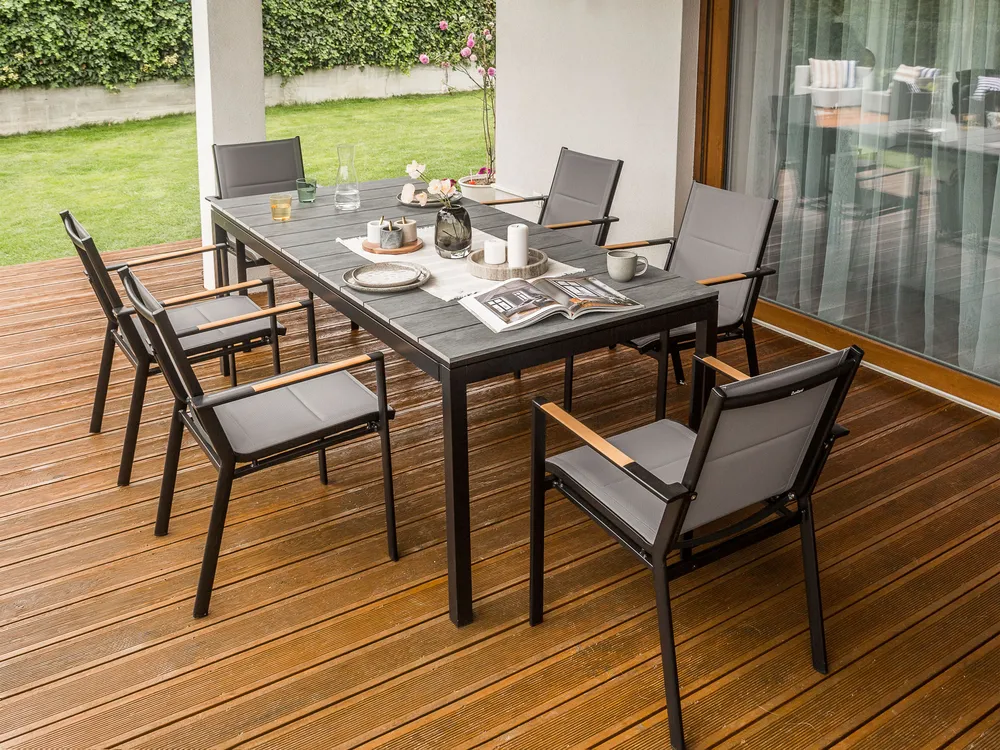 Extending Garden Dining Table TOFANE 198/248 cm 90 cm Grey_928697