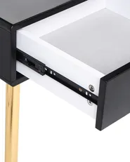 Dressing Table with Mirror and Stool YVES LED Black_845449