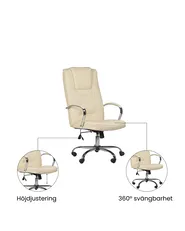 Massagestol med uppvärmning GRANDEUR Konstläder Beige_1071334