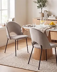 Set med 2 matstolar COVELO Sammet Taupe_1154727