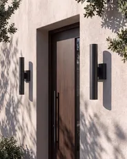 Set of 2 Outdoor LED Wall Lights KOROS Black_1099976